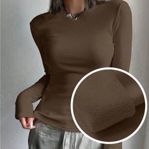Brown long sleeve fleece lined
